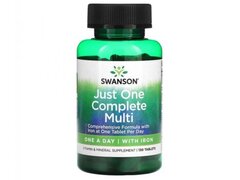 Just One Multi & Iron (Multivitamine cu fier) 130 Tablete Swanson